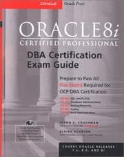 Tapa de Oracle8i certified professional DBA certification exam guide