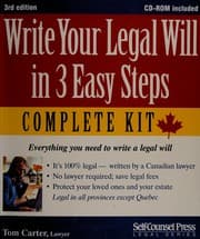 Tapa de Write Your Legal Will in 3 Easy Steps Kit
