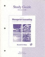 Tapa de Study Guide for use with Managerial Accounting