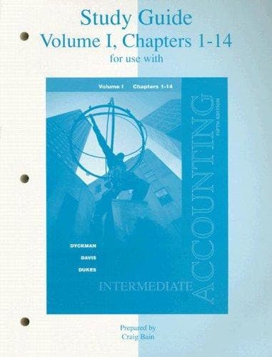 Tapa de Study Guide, Volume 1, Chapters 1-14 for Use with Intermediate Accounting