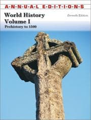 Tapa de World History: Prehistory to 1500 (Annual Editions : World History Vol 1)
