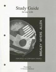 Tapa de Study Guide to accompany Principles of Corp. Finance
