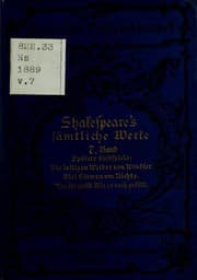 Tapa de Shakespeares Dämtliche Dramatische Werke (As You Like It / Merry Wives of Windsor / Much Ado About Nothing / Twelfth Night)