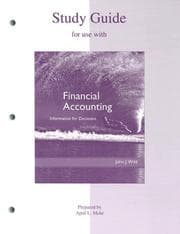 Tapa de Study Guide to accompany Financial Accounting