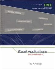 Tapa de Excel Applications for Investments with Excel Tutor CD ROM