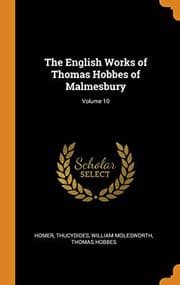 Tapa de The English Works of Thomas Hobbes of Malmesbury; Volume 10