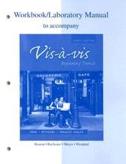 Tapa de Workbook/laboratory manual to accompany Vis-à-vis, beginning French, 4th edition
