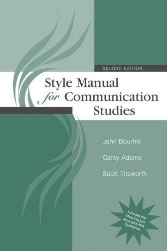 Tapa de Style manual for communication studies