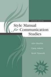 Tapa de Style manual for communication studies
