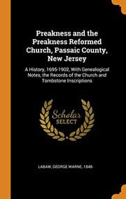 Tapa de Preakness and the Preakness Reformed Church, Passaic County, New Jersey