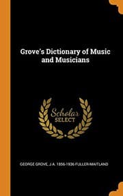 Tapa de Grove's Dictionary of Music and Musicians