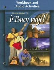 Tapa de ¡Buen viaje! Level 3 Workbook and Audio Activities (Glencoe Spanish)