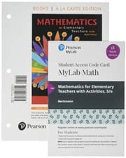 Tapa de Mathematics for Elementary Teachers with Activities, Loose Leaf Edition Plus MyLab Math with Pearson eText -- 18 Week Access Card Package