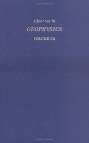 Tapa de Advances in Geophysics