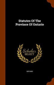 Tapa de Statutes Of The Province Of Ontario