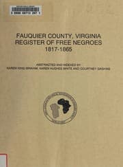 Tapa de Fauquier County, Virginia register of free Negroes, 1817-1865
