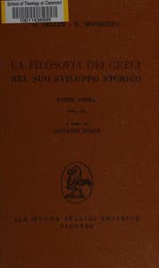 Tapa de La filosofia dei greci nel suo sviluppo storico