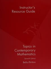 Tapa de Instructor's resource guide to accompany Topics in contemporary mathematics, seventh ed