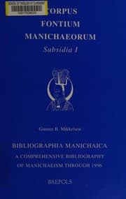 Tapa de Bibliographia Manichaica
