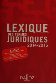 Tapa de Lexique des termes juridiques
