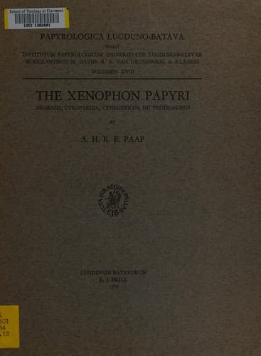 Tapa de The Xenophon papyri