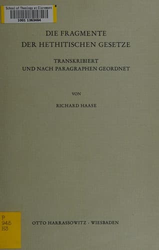 Tapa de Die Fragmente der hethitischen Gesetze