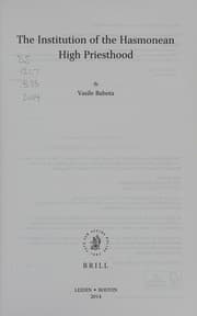Tapa de The institution of the Hasmonean high priesthood