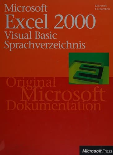 Tapa de Microsoft Excel 2000, Visual Basic Sprachverzeichnis