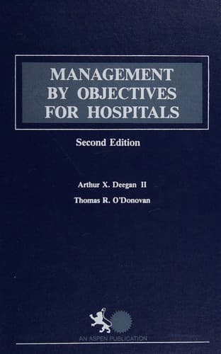 Tapa de Management by objectives for hospitals