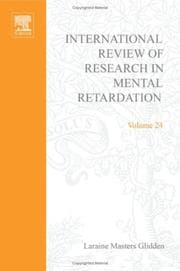 Tapa de International Review of Research in Mental Retardation, Volume 24 (International Review of Research in Mental Retardation)