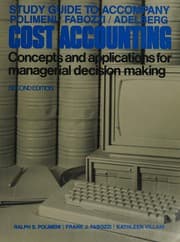 Tapa de Study guide to accompany Polimeni, Fabozzi, Adelberg, Cost accounting: Concepts and applications for managerial decision making