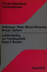 Tapa de Lektürekolleg zur Textlinguistik