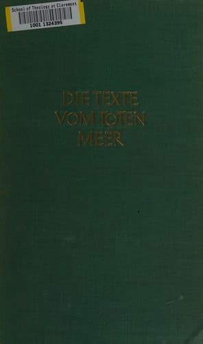 Tapa de Die Texte vom Toten Meer