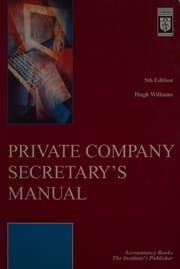 Tapa de Prvate Company Secratary's Manual