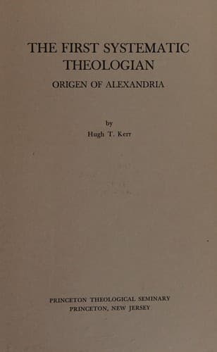 Tapa de The first systematic theologian