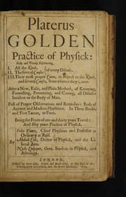 Tapa de Platerus golden practice of physick
