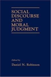Tapa de Social discourse and moral judgement