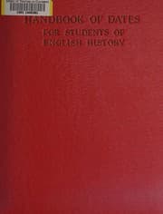Tapa de Handbook of dates for students of English history