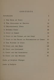 Tapa de The unity and disunity of the church