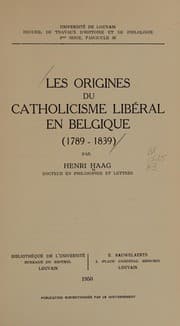 Tapa de Les origines du catholicisme libéral en Belgique, 1789-1839