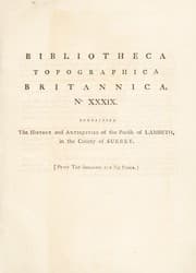 Tapa de The history and antiquities of the parish of Lambeth, in the county of Surrey