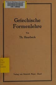 Tapa de Griechische Formenlehre samt der Lehre von den Präpositionem zum Neuen Testament