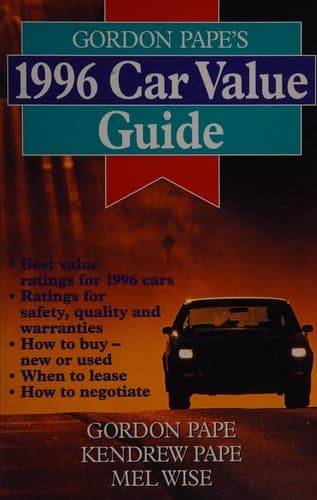 Tapa de Gordon Pape's 1996 car value guide