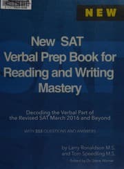 Tapa de New SAT verbal prep book for reading and writing mastery