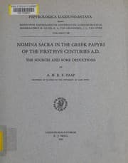 Tapa de Nomina sacra in the Greek papyri of the first five centuries A.D.