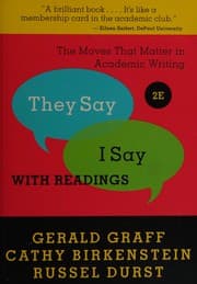 Tapa de "They say/I say" with readings--second edition