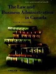 Tapa de The law and business administration in Canada