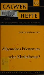 Tapa de Allgemeines Priestertum oder Klerikalismus?