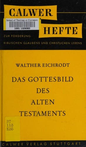 Tapa de Das Gottesbild des Alten Testaments