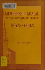 Tapa de Membership manual of the Methodist Church for boys and girls